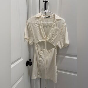 Zara Cream Cutout Mini Dress